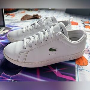 Lacoste mens White Leather Sneakers